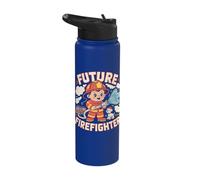 Future Firefighter Adorable Fire Truck Theme Stainless Steel Insulated Water Bottle