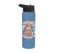 Future Firefighter Adorable Fire Truck Theme Stainless Steel Insulated Water Bottle