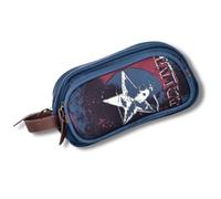 FUTURE FOUNDERS Marvel Captain America Washbag - Small Travel Toiletry Bag with Hanging Handle, Waterproof Zippered Organizer for Men & Women - Blue Canvas with Star Emblem