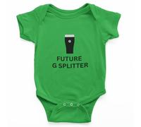 Future G Splitter Baby Grow | Funny Babybrow, Newborn Gifts, New Dad Gift, Split The G, Baby Suit Green / 6-12 Months