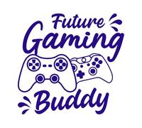 Future Gaming Buddy Gamer Quotes Emblem Video Games Love Gaming Mural and Wall Vinyl Decal 67.2x71cm Multi Color Selection DarkBlue