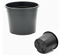 FUTURE GARDENING Black Plastic Plant Pots 0.5L 1L 2L 5L 7.5L 10L 12L 15L - Flower, Nursery & Growing Containers, Reinforced Rim, Extra Drainage - Multi Pack 1-200 (12L, Pack of 7)