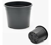FUTURE GARDENING Black Plastic Plant Pots 0.5L 1L 2L 5L 7.5L 10L 12L 15L - Flower, Nursery & Growing Containers, Reinforced Rim, Extra Drainage - Multi Pack 1-200 (10L, Pack of 7)