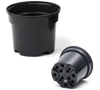 FUTURE GARDENING Black Plastic Plant Pots 0.5L 1L 2L 5L 7.5L 10L 12L 15L - Flower, Nursery & Growing Containers, Reinforced Rim, Extra Drainage - Multi Pack 1-200 (1L, Pack of 1)