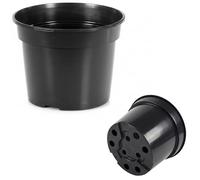 FUTURE GARDENING Black Plastic Plant Pots 0.5L 1L 2L 5L 7.5L 10L 12L 15L - Flower, Nursery & Growing Containers, Reinforced Rim, Extra Drainage - Multi Pack 1-200 (2L, Pack of 4)