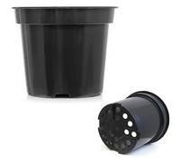 FUTURE GARDENING Black Plastic Plant Pots 0.5L 1L 2L 5L 7.5L 10L 12L 15L - Flower, Nursery & Growing Containers, Reinforced Rim, Extra Drainage - Multi Pack 1-200 (7.5L, Pack of 40)