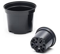 FUTURE GARDENING Black Plastic Plant Pots 0.5L 1L 2L 5L 7.5L 10L 12L 15L - Flower, Nursery & Growing Containers, Reinforced Rim, Extra Drainage - Multi Pack 1-200 (0.5L, Pack of 10)