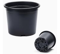 FUTURE GARDENING Black Plastic Plant Pots 0.5L 1L 2L 5L 7.5L 10L 12L 15L - Flower, Nursery & Growing Containers, Reinforced Rim, Extra Drainage - Multi Pack 1-200 (15L, Pack of 30)