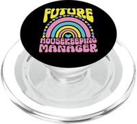 Future Housekeeping Manager Bright Retro Rainbow Occupation PopSockets PopGrip for MagSafe