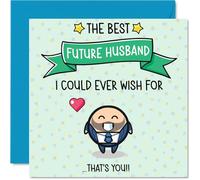 Future Husband Birthday Card - Best I Could Ever Wish For - Happy Birthday Card for Future Husband from Wife Partner, 145mm Cute Bday Greeting Cards