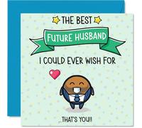 Future Husband Birthday Card - Best I Could Ever Wish For - Happy Birthday Card for Future Husband from Wife Partner, 145mm Cute Bday Greeting Cards