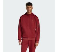adidas Men's FUTURE ICONS THREE STRIPES FULL-ZIP HOODIE, active maroon, S
