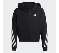 adidas Junior Girls Future Icons 3 Stripes Full Zip Hoodie Black/White 11/12Y
