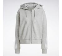 adidas Womens Future Icons 3-Stripes Full Zip Hoodie Medium Grey Heather XS