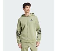 adidas Mens FUTURE ICONS 3S Full Zip Hoodie Hoody Top Tent Green L