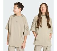 Adidas Future Icons 3 Stripes Short Sleeve Hoodie Beige 11-12 Years Kids