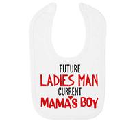 Future Ladies Man Current Mama's boy Statement Cotton Baby bib - White