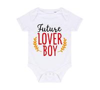 Future Lover boy Statement Baby Grow Vest, 0-3 Months, White