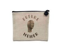 Future Memer Internet Geek Culture Linen Look Canvas Makeup Bag Coin Purse 15 x 10 cm, linen, 15 x 10 cm, Makeup Bag