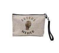 Future Memer Internet Geek Culture Linen Look Canvas Makeup Bag Coin Purse 15 x 10 cm, linen, 23.5 x 15 cm, Makeup Bag