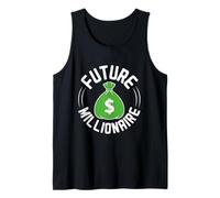 Future Millionaire Funny Moneybags Rich Dollar Bills Bitcoin Tank Top