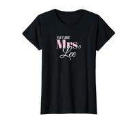 Future Mrs Lee Bride Wedding Groom Marriage Value Graphic T-Shirt, Women, Black, M
