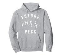 Future Mrs. Peck I Said Yes Personalized Customized Fiancee Pullover Hoodie, Adult Unisex, Heather Grey, X-Large