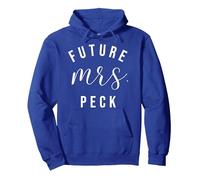 Future Mrs. Peck I Said Yes Personalized Customized Fiancee Pullover Hoodie, Adult Unisex, Royal Blue, Large