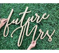 Future Mrs Sign for Backdrop,Bridal Shower Backdrop Sign, Miss to Mrs Wood Sign for Bachelorette Party Decor,Engagement Wedding Bridal Shower Party Supplies
