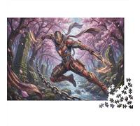 Future Ninja-Cherry Blossoms 1000 Piece Jigsaw Puzzle,Premium Cardboard,Home Wall Decor,Great Gifts,Whimsical Challenge,Educational Toy,Adults & Kids 14+,Stress Relief 38x26cm