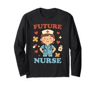 Future Nurse Cute Kawaii Medical Kids Cartoon Long Sleeve T-Shirt