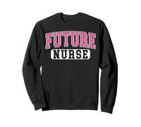 Future Nurse Varsity Style Nursing Student Grad Pink Art Sweatshirt