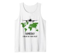 future Pilot Airplane Plane Stuff Aviation world map travel Tank Top