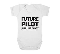 Future Pilot Like Daddy Cute Boys and Girls Baby Vest Bodysuit (White, 9-12 Months)