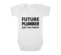 Future Plumber Like Daddy Cute Boys and Girls Baby Vest Bodysuit (White, 9-12 Months)