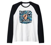 Future Plumber Pipe Repair Apprentice Kid Raglan Baseball Tee
