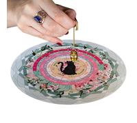 Future Prediction Pendulum Mat - Mystic Pendulum Mat | Round Divination Board, 8.5 Inch Black Cat Divination Mat, Metaphysical Oracle Board P