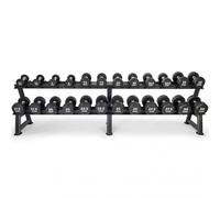 Future Premium Rubber Dumbbell Set & Rack 2.5 - 30kg, 2.5 - 30kg Set & 3 Rack (12 Pairs)
