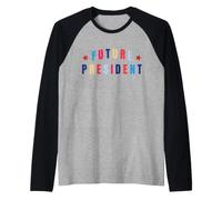 Future President Gift for Boy Girl Little boss Raglan Baseball Tee