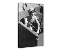 Future President Lt. John F. Kennedy Aboard The PT-109 Canvas Poster Wall Art Decor Print Picture Paintings for Living Room Bedroom Decoration 20x30inch(50x75cm)