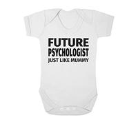 Future Psychologist Just Like Mummy Cute Boys and Girls Baby Vest Bodysuit (3-6 Months, White)
