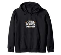 Future Rainbow Explorer St Patricks Day Kids Zip Hoodie