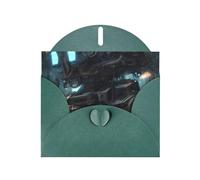 Future Robot Greeting Card with Dark Green Envelope Holidays Birthdays Weddings Anniversaries Write Unique Blessings