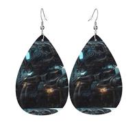 Future Robot Leather Earring. Stylish teardrop shape, perfect for women, and a great decorative choice for parties and holidays.