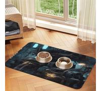 Future Robot Pet Absorbent Leather Placemat 40x60cm Beautiful Design Cat and Dog Bowl Mat Portable Storage