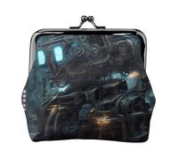 Future Robot Women’s Small Coin Purse,Rectangle Kiss Lock Coin Pouch, Pocket-Sized, Mini Coin Purse for Women