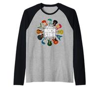 Future Rock Star Colorful Electric Guitars Music Band Kids Raglan Baseball Tee
