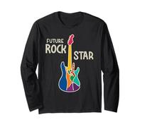 Future Rock Star Guitar Hand Sign Music Lover Girls Boys Long Sleeve T-Shirt