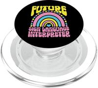 Future Sign Language Interpreter Bright Rainbow Occupation PopSockets PopGrip for MagSafe