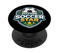 Future Soccer Star Kids Player Lover Child Girl Boy Aspiring PopSockets Adhesive PopGrip